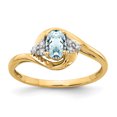 thumbnail image 1 of 14K Yellow Gold Diamond & Aquamarine Ring, 1 of 2
