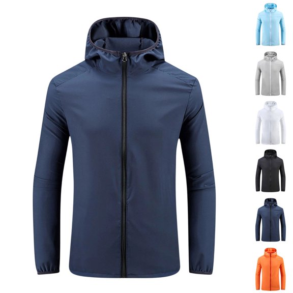 Men's Sun Protection UPF 50 Hoodie Breathable Lightweight Quick Dry Long Sleeve Fishing Hiking Shirt Outdoor Athletic Activewear Top Summer Travel Essentials Gift for Him