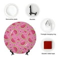 thumbnail image 4 of Cauagu Watermelon Print Bone China Decorative Plate, Wall Mount Plate Holiday Decor Decorative Ceramic Plates with Stand Elegant Household Plates Decorative-8in, 4 of 6