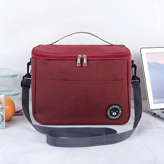 ASTOTSELL Adjustable Shoulder Strap Oxford Fabric Reusable Lunch Bags - Dull-red