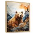 thumbnail image 2 of Designart "Bear Image On Mountain Ledge" Animals Bear Floater Framed Canvas Wall Art, 2 of 5