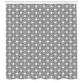 thumbnail image 3 of Geometric Rhombus Shower Curtain, Vintage Influenced Concept with Repeating Ornaments, Fabric Bathroom Set with Hooks, 69W X 84L Inches Extra Long, Charcoal Grey and White, by Ambesonne, 3 of 3
