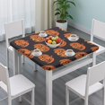 thumbnail image 3 of Premium Fitted Halloween Tablecloth 36x36 Inch - Elastic Border Stretch Fabric with Spooky Ghost and Pumpkin Pattern Washable Cover, 3 of 6