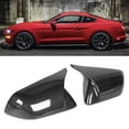 thumbnail image 4 of 2pcs Door Mirror Cover Cap Left Right Horn Style Replacement for Ford Mustang 2015‑2022 Carbon Fiber, 4 of 5