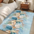 thumbnail image 4 of Beach Coastal Blue Area Rugs 2.7'x5', Washable Small Throw Rugs for Kitchen Bedroom, Nautical Shell Starfish Coral Summer Indoor Outdoor Rug Non-Slip Low Pile Carpet Runner Reversible Floor Mats, 4 of 8