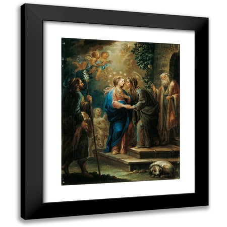 Jerónimo Ezquerra 12x14 Black Modern Framed Museum Art Print Titled - The Visitation