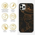 thumbnail image 4 of Case Yard Wood Case for iPhone-12/12-Pro Soft TPU Silicone cover Slim Fit Shockproof Wood Protective Phone Cover for Girls Boys Men and Women Supports Wireless Charging New Orleans Sugar Skull Design, 4 of 7
