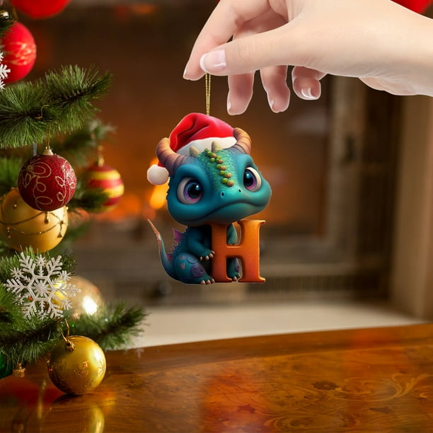 Colgante Dragón Cerámica Con Campana - Decoración Navideña Y Regalo Original