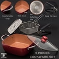 thumbnail image 2 of Set de utensilios de cocina Moss & Stone Copper, 5 piezas, antiadherentes, 2 of 5