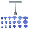 thumbnail image 1 of 18-Piece Paintless Car Dent Repair Kit with T-Bar Puller - Silver & Blue Plastic/Metal Tools for DIY Auto, Refrigerator, Motorcycle, Washing Machine Hail Damage Removal - No Paint Harm, Durable &, 1 of 2
