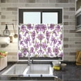 thumbnail image 4 of Wobogo Lavender Flowers Pattern Kitchen Curtains 2 Piece Set Farmhouse Country Style Light Filtering Small Window Drapes Suitable for Bathroom Laundry Room and RV 27x24in, 4 of 9