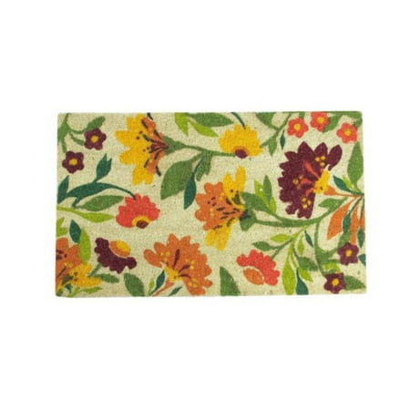 coir rectangular mat decorative floral multi door spring outdoor