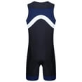 thumbnail image 4 of Sholeno Mens One Piece Swimsuit Zipper Bodysuit Sun Protection Rash Guard Surfing Suit Swimwear Navy Blue 3XL, 4 of 7