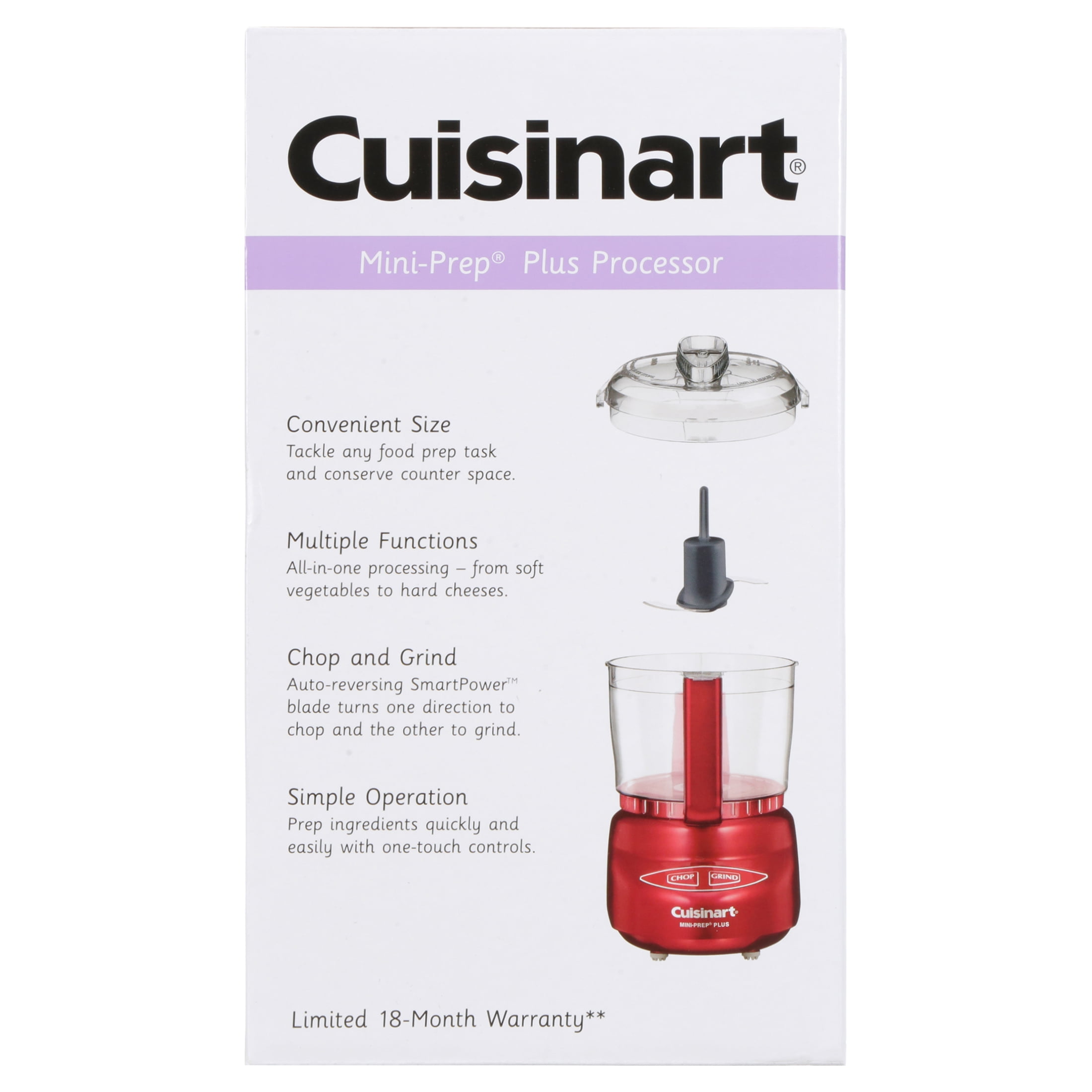 Cuisinart Mini-Prep Plus 3-Cup Food Chopper Food Processors 24 Oz Work Bowl  with Handle Brushed Chrome Stainless Steel Blade