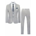 thumbnail image 5 of i.Finelong Men's Light Gray Pinstripe Two - Piece Suit, Suitable for Business and Other Formal Occasions, 5 of 5