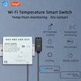 thumbnail image 2 of Interruptor Inteligente Tuya WiFi de 7-32 V CC, 4 Canales, Sensor de Temperatura y Humedad, Módulo de Contacto Seco Pasivo, Compatible con Smart Life., 2 of 5