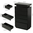 thumbnail image 6 of 6 Drawers Dresser, Modern Tall Dresser for Closet with Adjustable LED Lights, High Gloss Chests of Drawers, Wood Storage Cabinet for Bedroom, Entryway, Living Room, Dressing Room, Black, 6 of 10