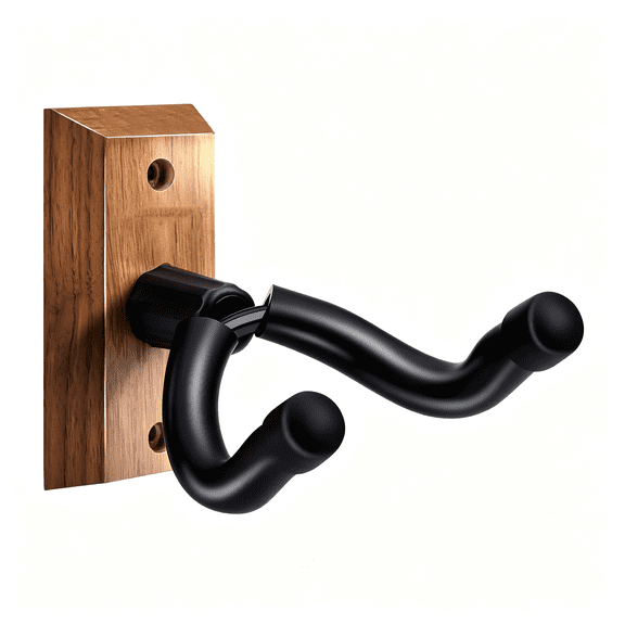 SEPTRIO Guitar Wall Mount - Black Walnut Guitar Hanger for Acoustic,Electric,Bass,Banjo,Mandolin,Sturdy Guitar Hanger Wall Mount