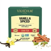 VAHDAM, Vanilla Chai Tea | 15 Tea Bags | Spiced Masala Chai Tea | Delicious Blend Of Vanilla Tea | Spiced Chai Tea Bag | Brew As Hot, Cold or Iced Tea
