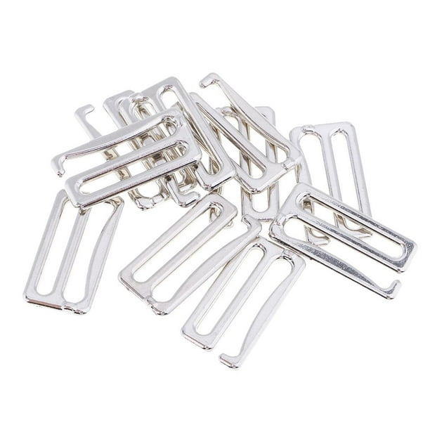 10 Pieces Alloy Replacement Bra Strap Slide Hook Accessories - 26mm 