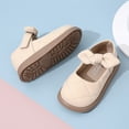 thumbnail image 4 of Toddler Girl Mary Jane Dress Shoes with Bow Flower Girl Shoes Little Girl School Uniform Shoes for Wedding Party Beige 23, 4 of 4