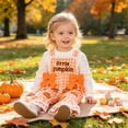 thumbnail image 7 of Baby Girl Halloween Outfit Toddler Overalls Pumpkin/Ghost Embroidery Romper Flared Suspender Pants for Girls, 7 of 7
