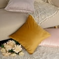 thumbnail image 6 of BalsaCircle 2 Solid Gold 18" Decorations Throw Pillow Covers Square Velvet Cushion Cases Living Room, 6 of 8