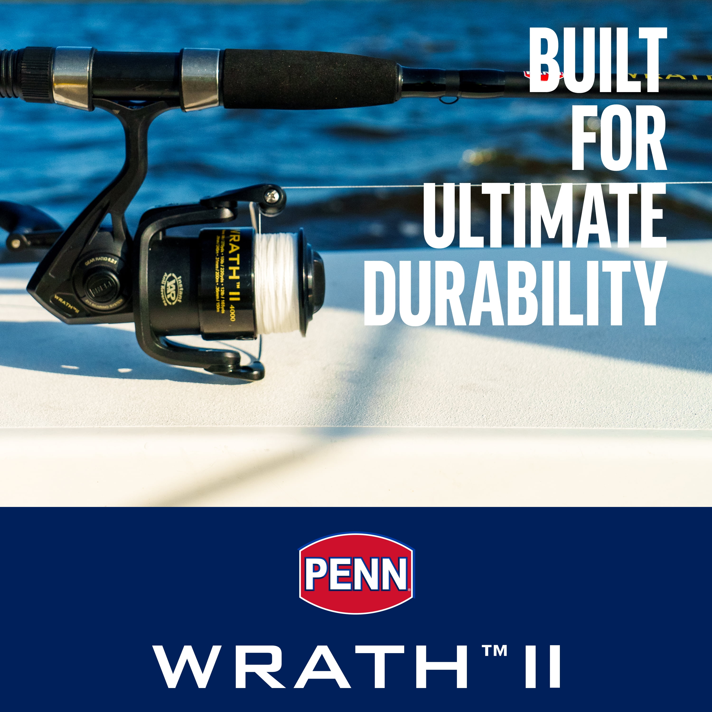 PENN Wrath II Spinning Fishing Combo, 7' Medium Light Rod, 3000 Size Reel