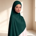 thumbnail image 2 of VISALY Instant One Piece Hijab Breathable Muslim Head Scarf Soft Stretchy Prayer Hijab Lightweight Full Coverage Hijab Scarf Casual Hijab Shawl Wrap Undercap Head Wraps Blackish Greenone Size, 2 of 5