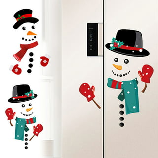 Travelwant Snowman Refrigerator Magnets , Cute Funny Fridge Magnet Refrigerator Stickers Holiday Christmas Decorations for Fridge, Metal Door, Garage