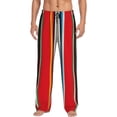 thumbnail image 2 of Picia Mexican Serape Blanket Stripes Mens Soft Woven Cotton Elastic Waistband Sleep Pajama Pant Lounge Sleep Pant With Pockets And Drawstring-Small, 2 of 9