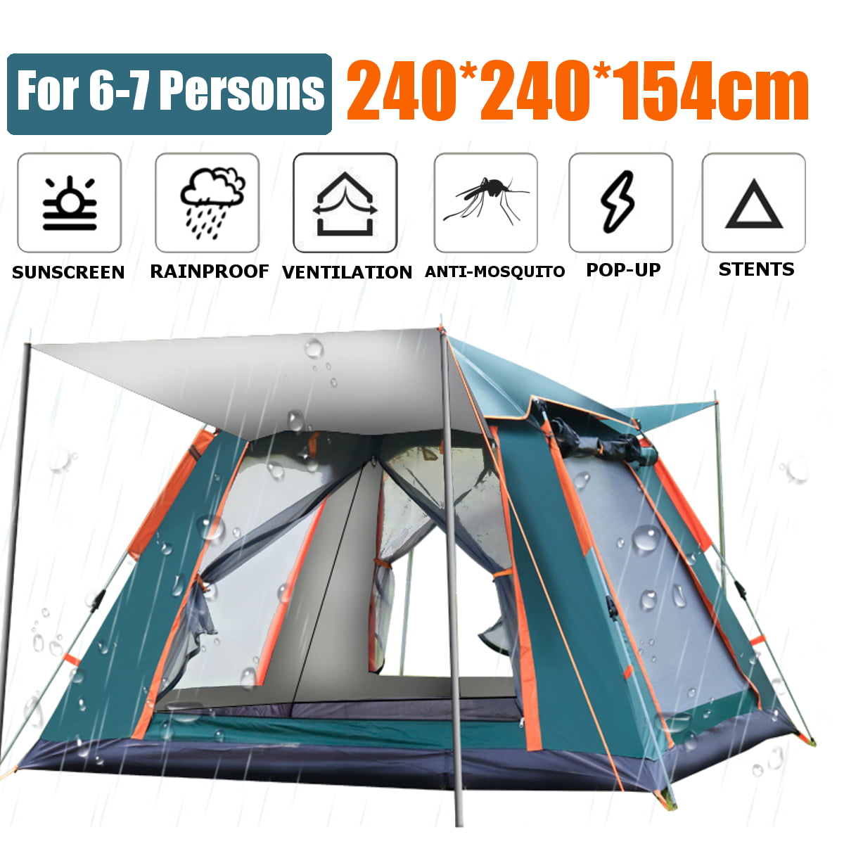Canopy 4 Person Side Tent Campsite or Tailgate Awning Side 