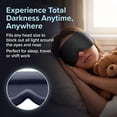 thumbnail image 6 of Weighted Sleep Mask, Eye Mask for Sleeping with 100% Blackout Light Blocking, 3D Contoured Shape, Full Coverage Strap, Soft Fabric for Long Flights, Hotel Sleep, Meditation, for Women and Men, 6 of 7