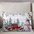 thumbnail image 3 of Red Snowman Christmas King Size Pillow Cover, Pillowcase Protectors with Zipper, Breathable Decorative Throw Pillow Case Cover, Xmas Tree Snowflake Truck Wooden Pillow Shams for Couch Sofa 20x36Inch, 3 of 8