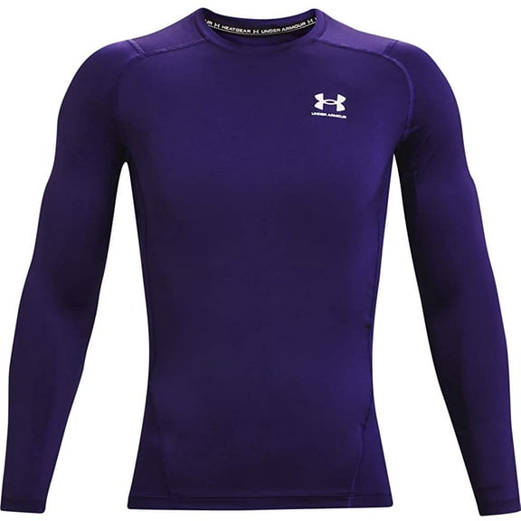 Under Armour Men's Armour HeatGear Compression Long-Sleeve T-Shirt , Purple 500/White, X-Large