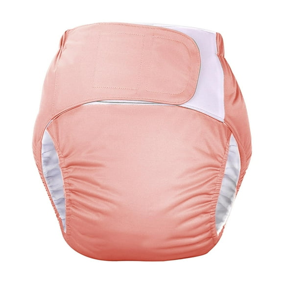 Reusable Adults Cloth Diapers Wraps Incontinence Underwear for Elderly Women Men Pink