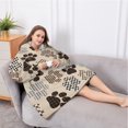 thumbnail image 5 of Oversized Wearable Blanket Hoodie,Paw Print Sherpa Blanket Hoodie with Super Pockets,Super Warm Fuzzy Pullover for Women & Men, 5 of 6