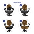 thumbnail image 4 of Geometric Office Chair Slipcover, Ethnic Mosaic Patterns with Stars Triangles and Squares Repetition, Protective Stretch Decorative Fabric Cover, Standard Size, Pale Brown and Orange, by Ambesonne, 4 of 5