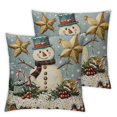 thumbnail image 2 of Acheng Winter Hot Cocoa Lumbar Decorative Throw Pillow Cover, Snowman Gingerbread Cookie Outdoor Home Decor, Red Berry Candy Cane Snowflake Christmas Holiday Farmhouse Cushion Case,2 Pcs White, 2 of 6