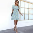 thumbnail image 7 of Summer Dresses for Women Short Sleeve Pullover Dress Casual Print Crew Neck Dress, 7 of 7