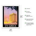 thumbnail image 2 of En Grèce (in Greece) - Ancient Temple of Zeus - Athens Greece - Vintage Travel Poster by Pierre Commarmond c.1930s - Fine Art Matte Paper Print (Unframed) 20x26in, 2 of 4