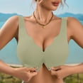 thumbnail image 2 of iHPH7 Bras for Women Front Closure Back Support Posture Bra Full Coverage Mastectomy Bralettes Senior Comfort Bras Daisy Bras for Older Women Padded Bras for Women Green S, 2 of 6