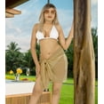 thumbnail image 5 of HAPPY BAY Women's Summer Swimsuit Swim Cover up Beach Wraps Skirt Swimwear Short Bikini Cover-ups Sheer Beachwear Sarong Coverups One Size Plain, Beige, 5 of 5