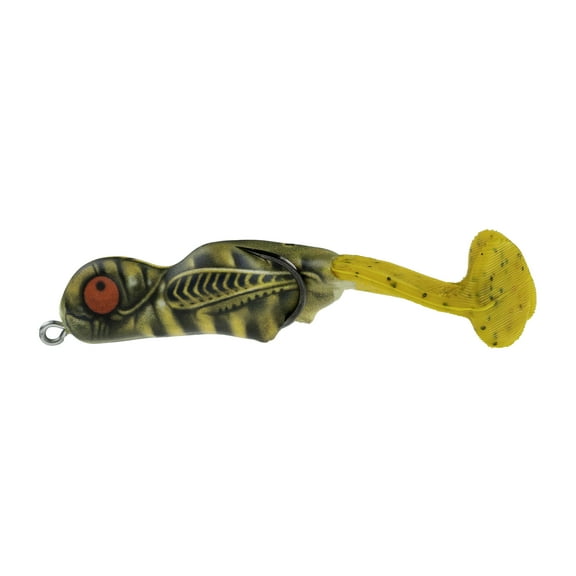 Scum Frog 3/8 oz Big Foot, Gold Grasshopper, Top Water Hollow Body Frog Lure