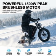 ZEFIORA 20 Fat Tire Electric Bike for Adults, 1500W Peak Motor, 48V 15Ah Removable Battery | 7-Speed, Dual Disc Brakes & Full Suspension | All-Terrain EBikes for Commuting & Off-Road Adventures
