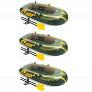 Intex Seahawk 2 Inflatable 2 Person Floating Boat Raft Set with Pump (3 Pack)