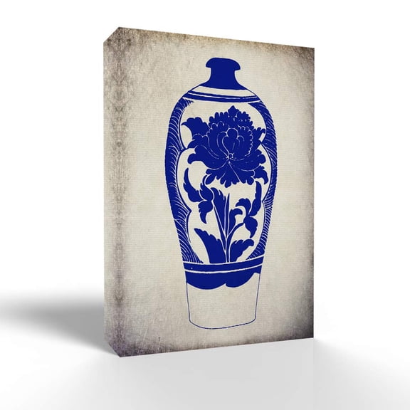 wall26 Canvas Wall Art Blue and White Porcelain Pictures Home Wall Decorations for Bedroom Living Room Paintings Canvas Prints Framed - 24x36 inches