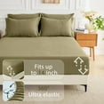 thumbnail image 6 of 5 Pieces Twin XL Comforter Set, Soft Bed in a Bag Twin XL Size, All Season Bedding Set with Comforter, Flat Sheet, Fitted Sheet, Pillowcases & Shams, Olive Green, 6 of 14