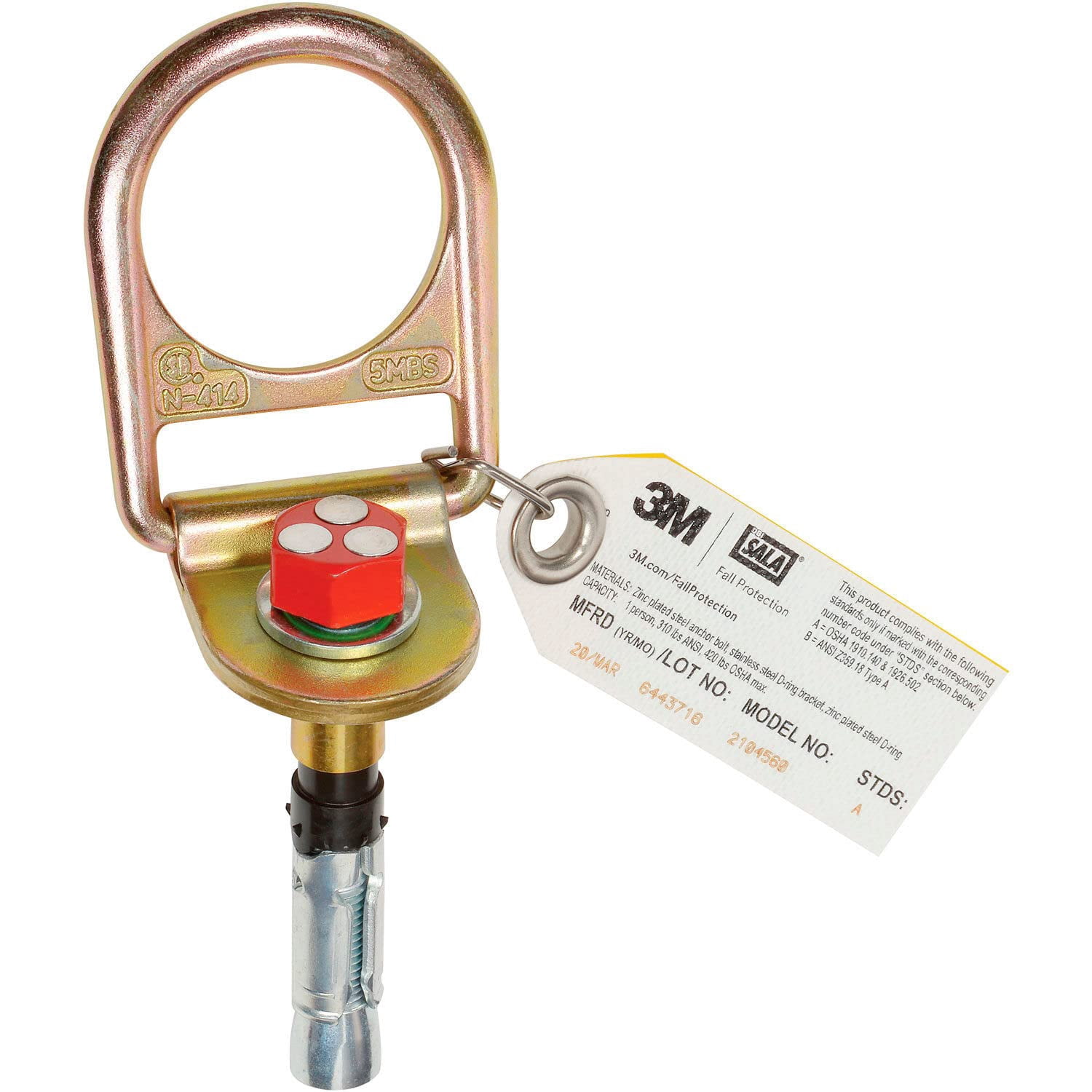 Concrete Anchor, 5 3/4 in Length, 310 lb Weigth Capacity, Stainless Steel Anchor