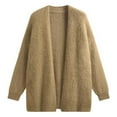 thumbnail image 6 of Gyexs Women Open Front Cardigans Trendy Fall Long Sleeve Drop Shoulder Soft Knit Slouchy Sweater Winter Outerwear 2025 (Brown, Size One Size), 6 of 7